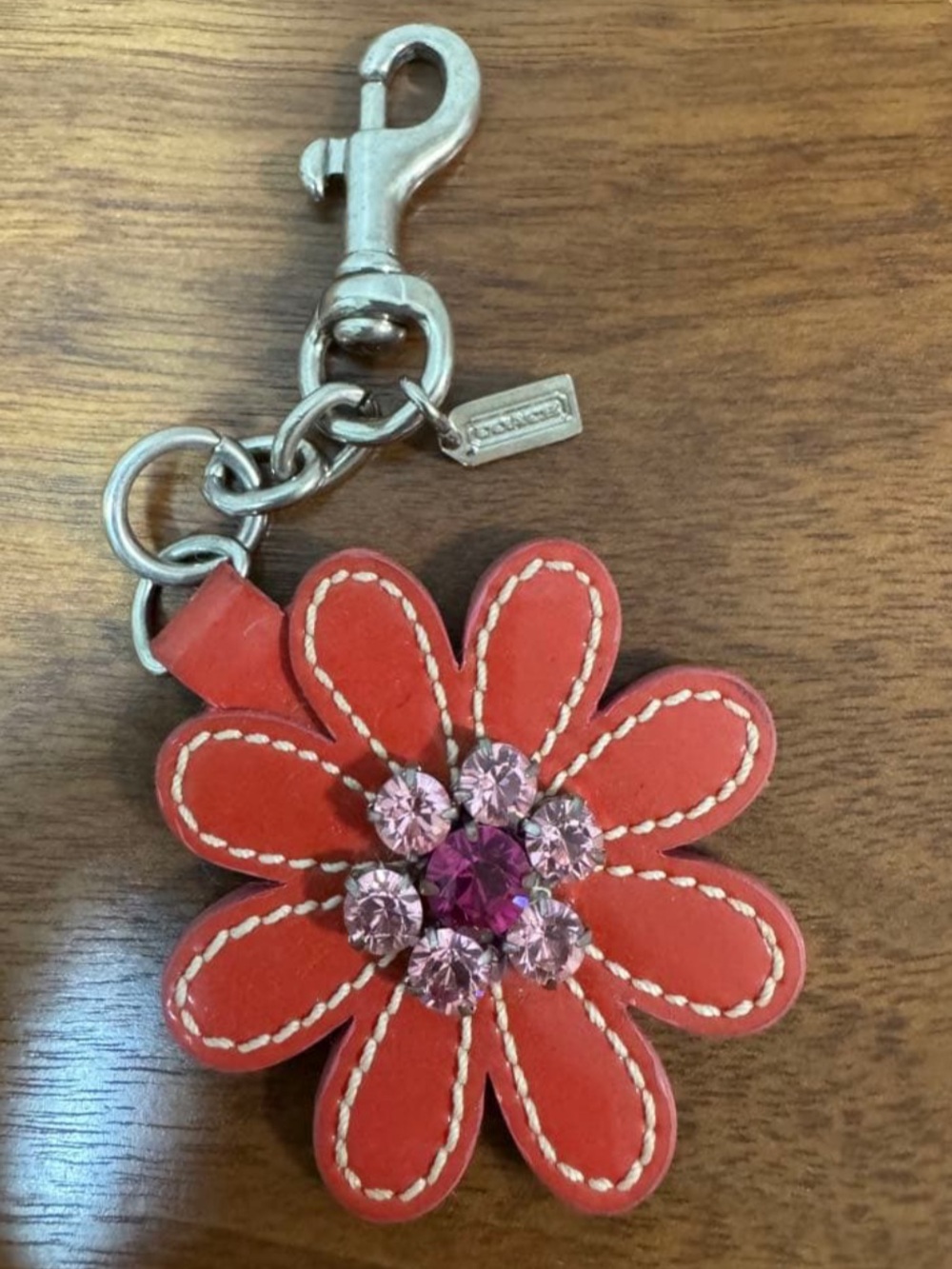 Coach Y2K Rhinestone Daisy Bag Charm EUC
